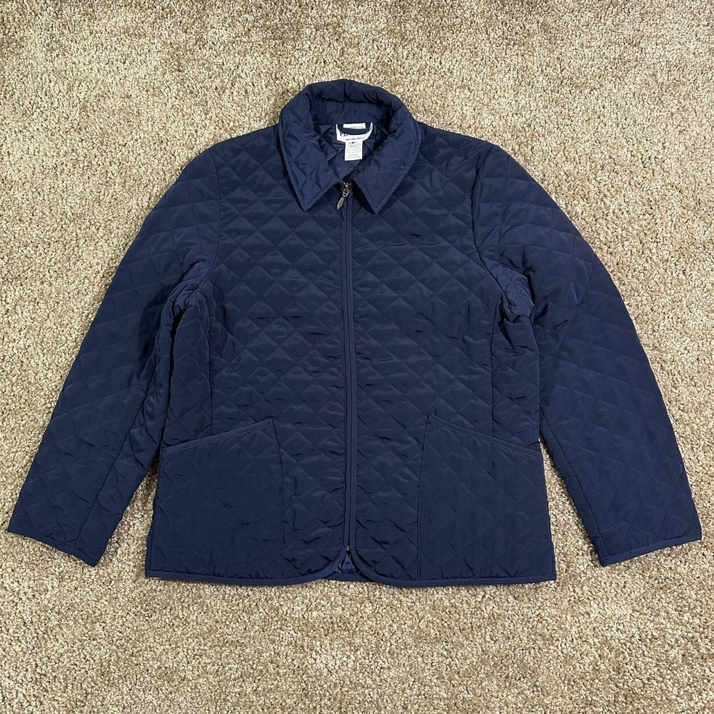 Pendleton Quilted jacket full zip blue Women's size Medium outerwear